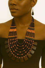 African Classic Bone Necklace-022