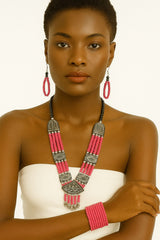 African Classic Bone Necklace-027