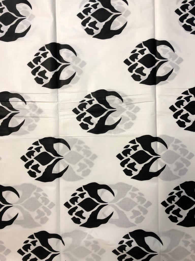 Best selling african print fabric in black and off white floral silhouette pattern