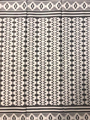 Best selling african print fabric in off white with multi designs in black