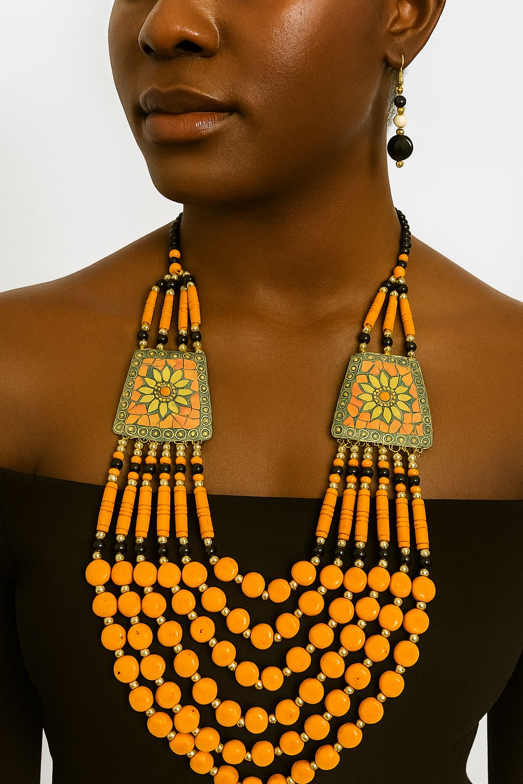 African Classic Bone Necklace-012