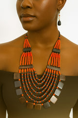 African Classic Bone Necklace-010