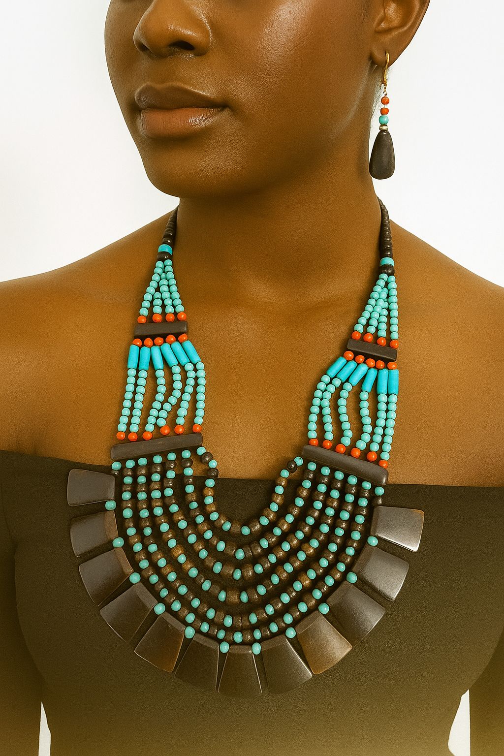 African Classic Bone Necklace-011