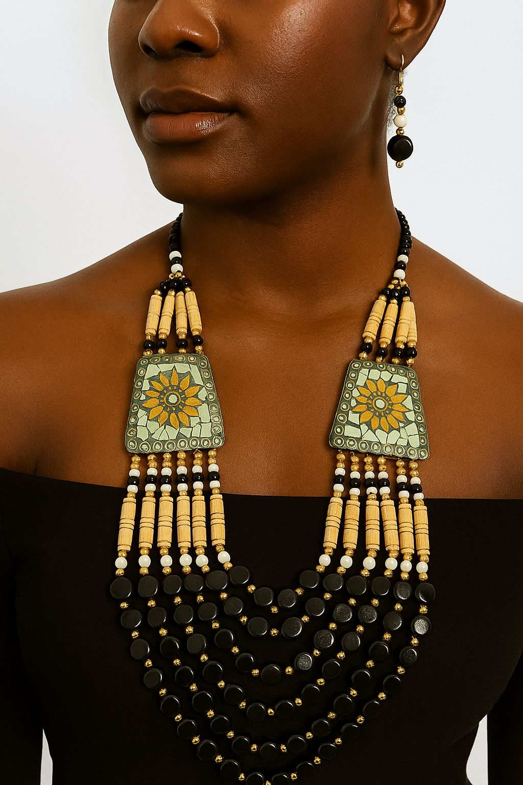 African Classic Bone Necklace-003