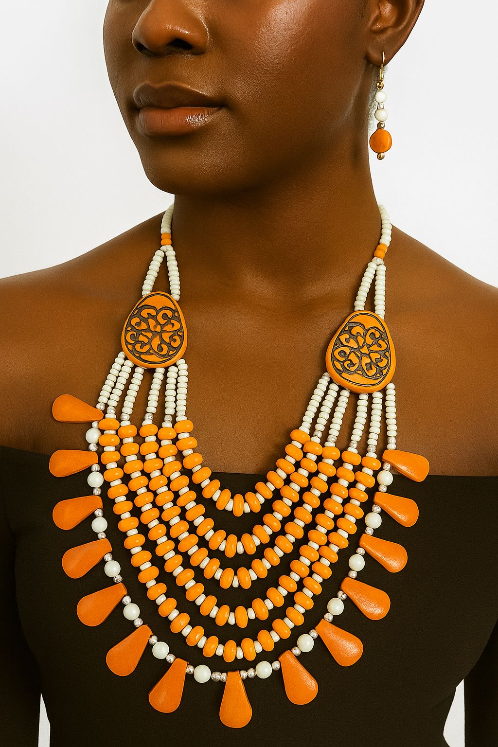 African Classic Bone Necklace-005