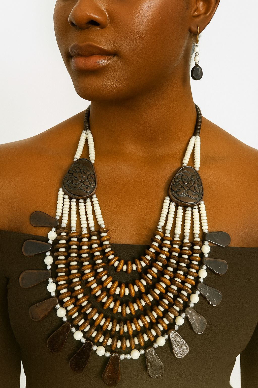 African Classic Bone Necklace-006