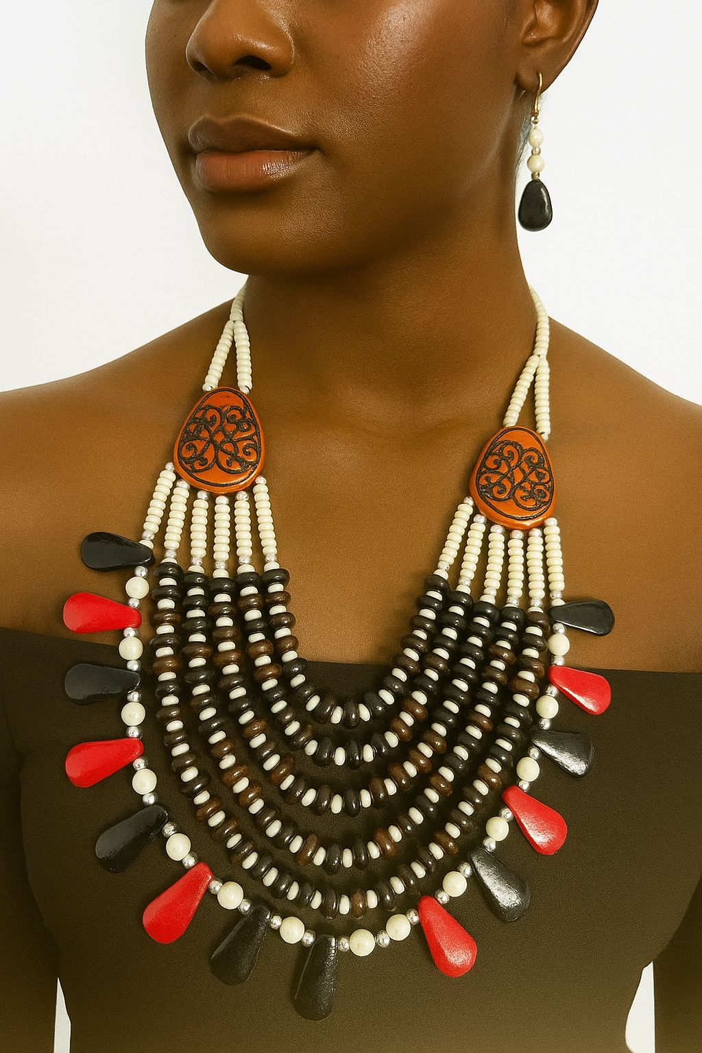 African Classic Bone Necklace-009