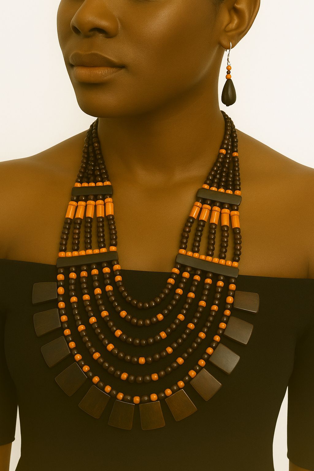 African Classic Bone Necklace-022