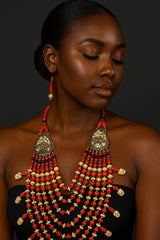 African Classic Bone Necklace-013