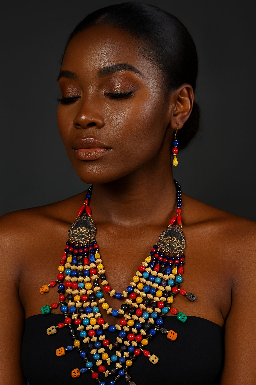 African Classic Bone Necklace-014