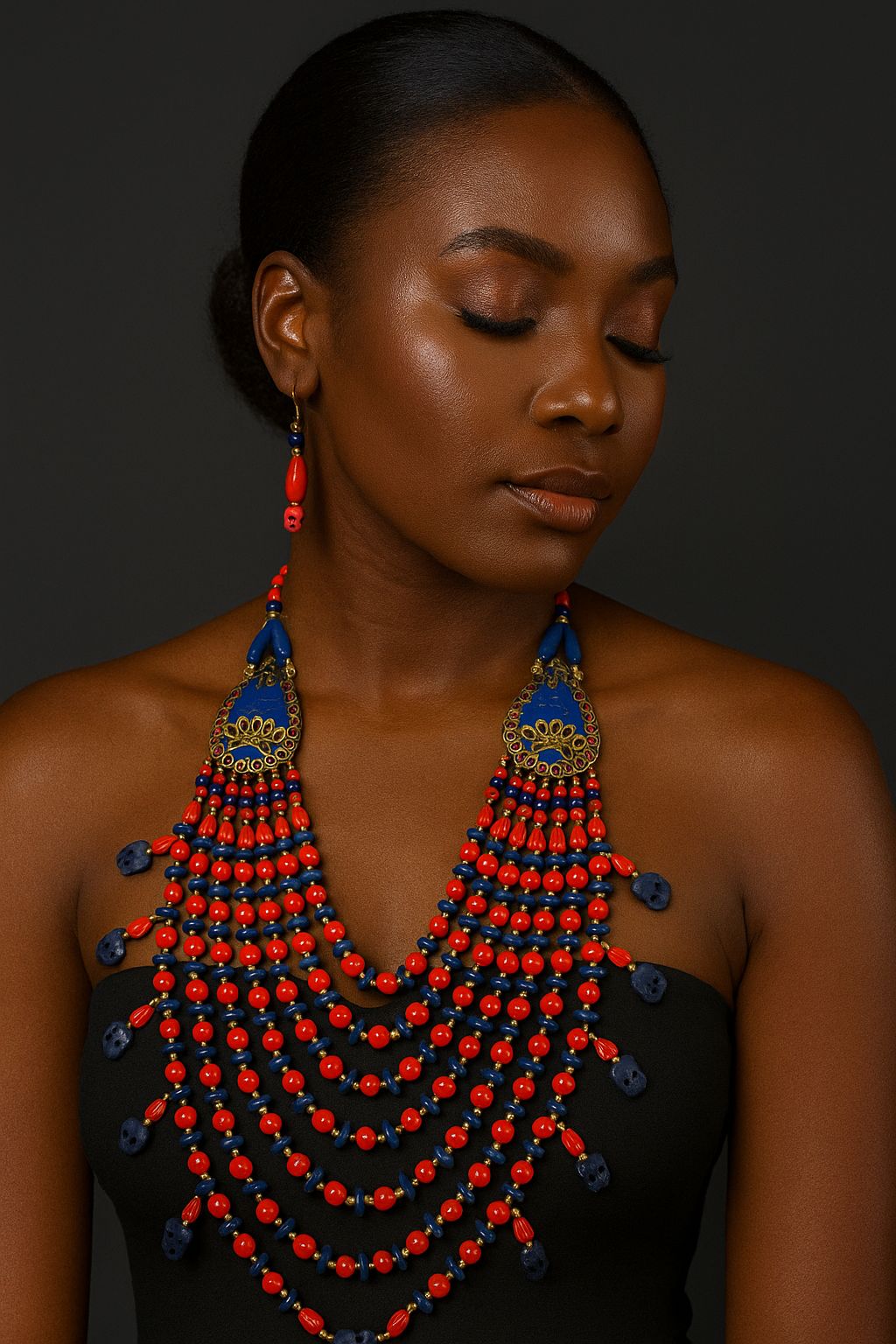 African Classic Bone Necklace-015