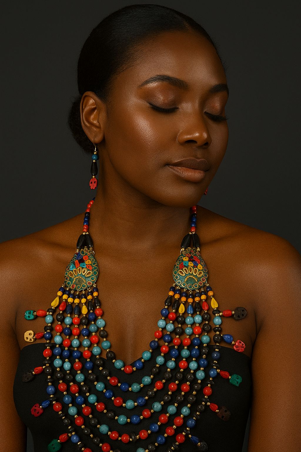 African Classic Bone Necklace-017