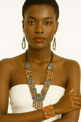 African Classic Bone Necklace-028