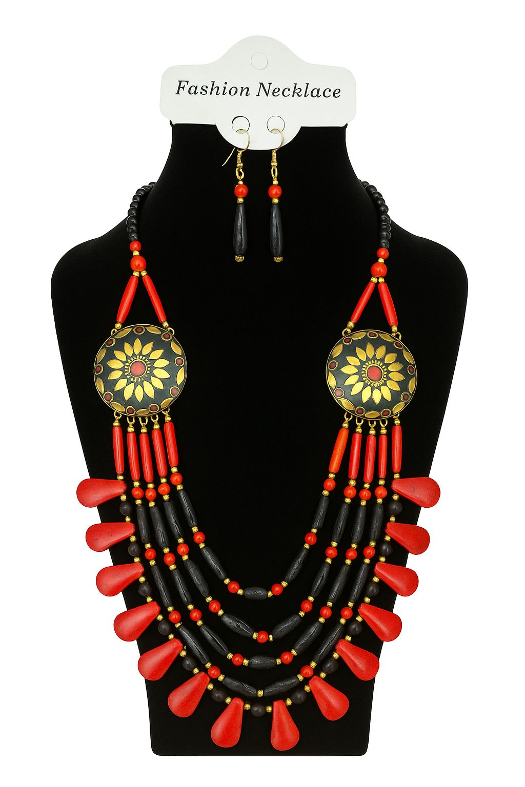 African Classic Bone Necklace-034