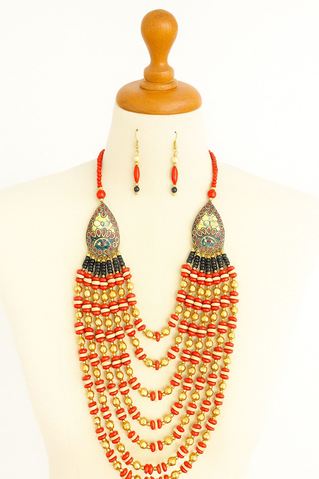 African Classic Bone Necklace-052