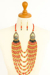 African Classic Bone Necklace-052