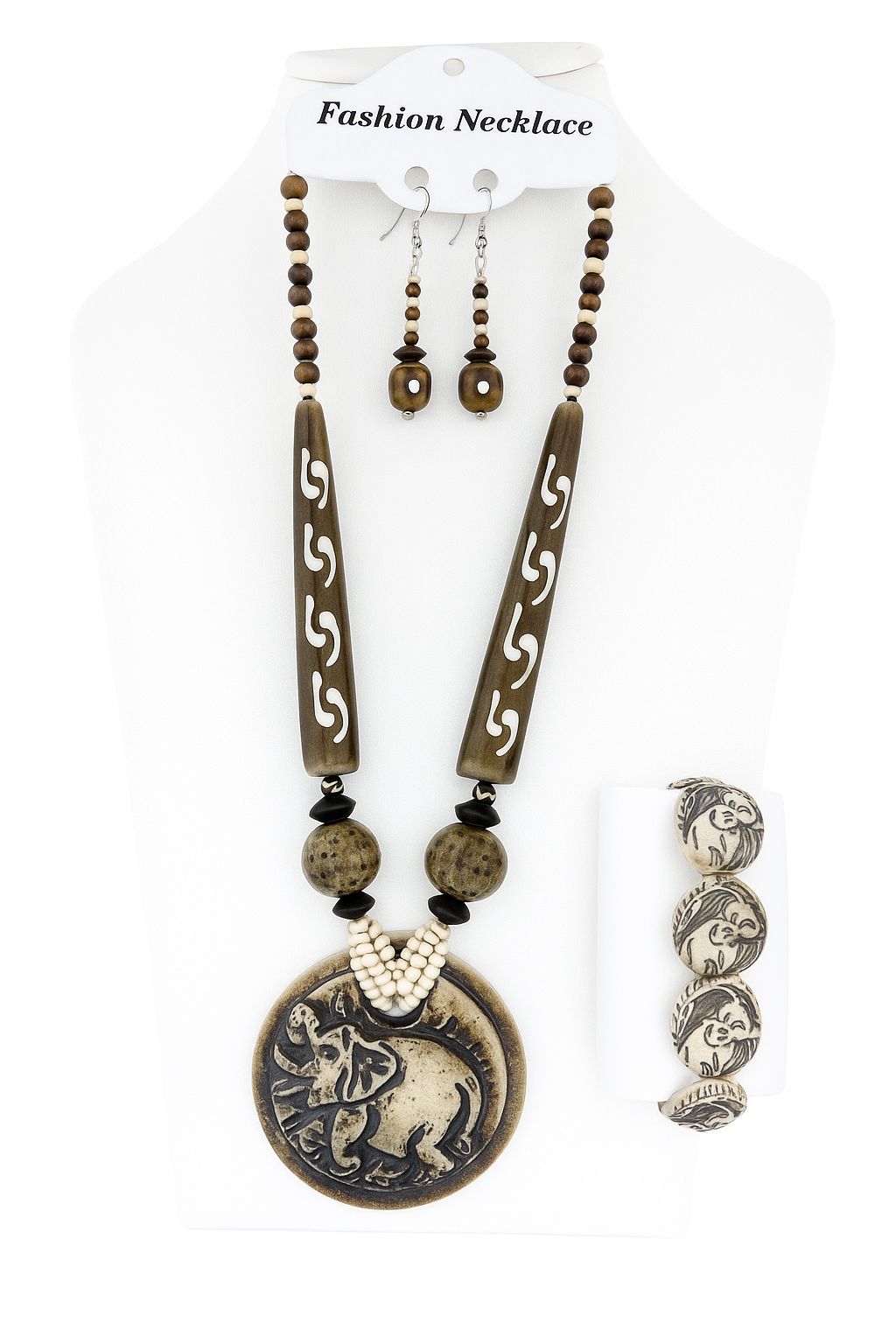 African Classic Bone Necklace-054