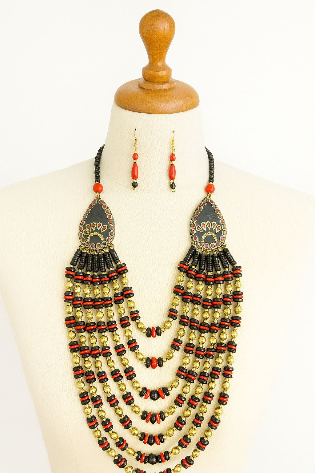 African Classic Bone Necklace-050