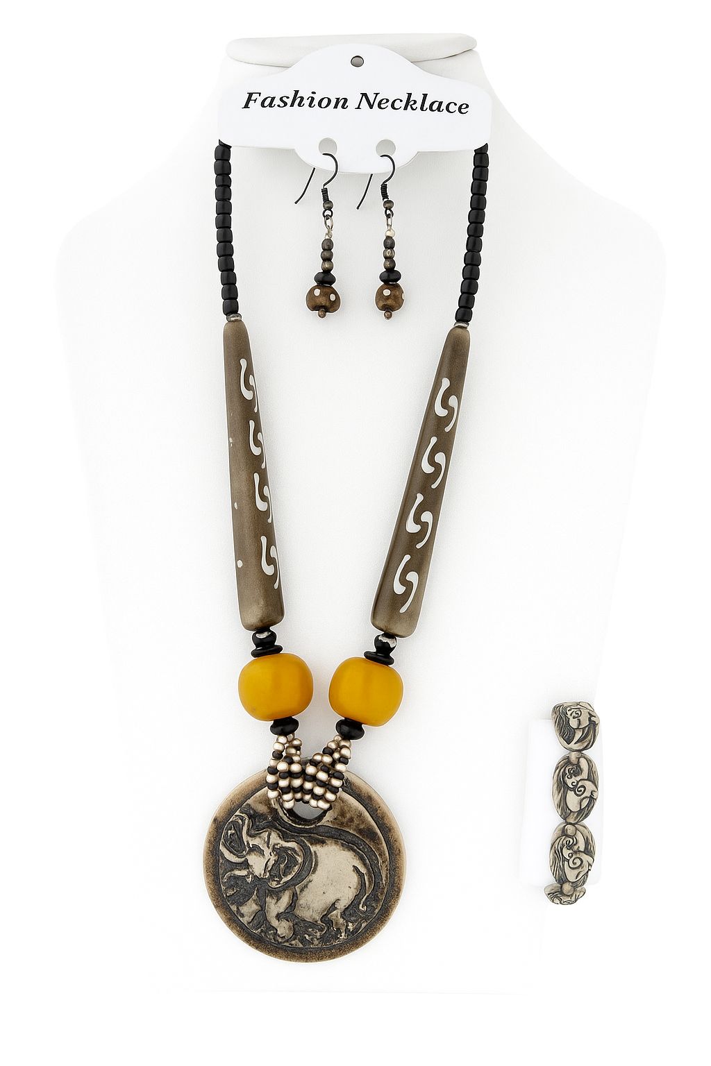 African Classic Bone Necklace-060