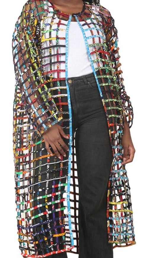 Patchwork Kimono Dress for Women - 001