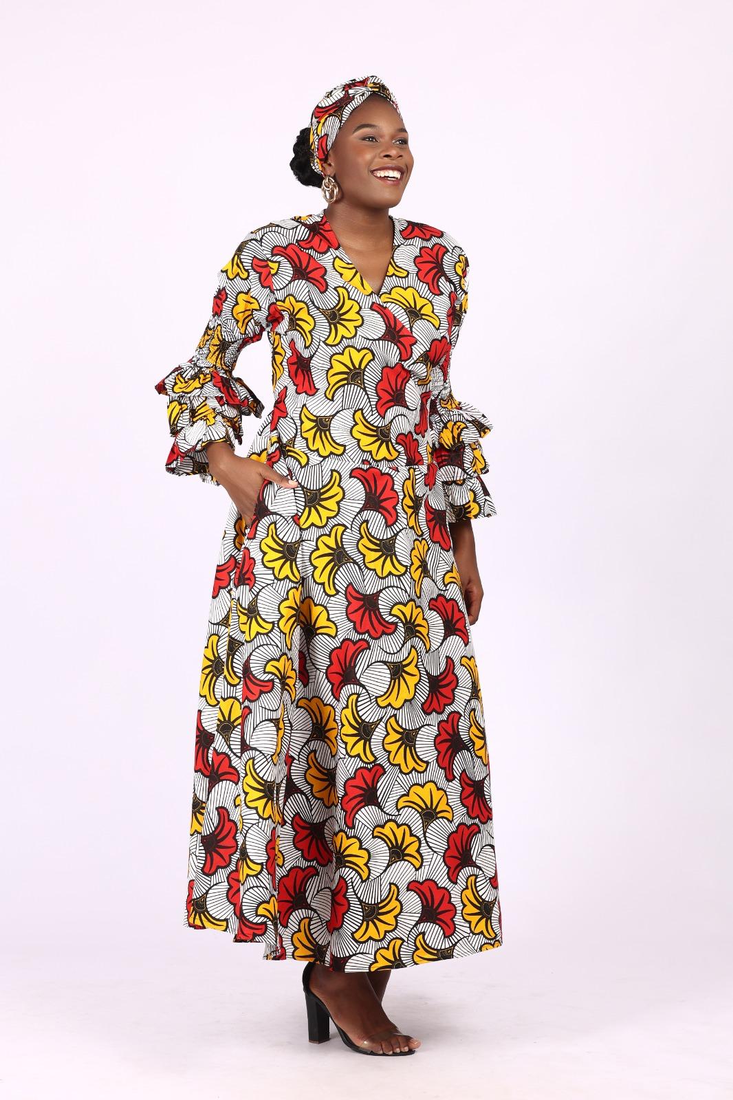 Ruffle Wrap Dress – AKN Fabrics