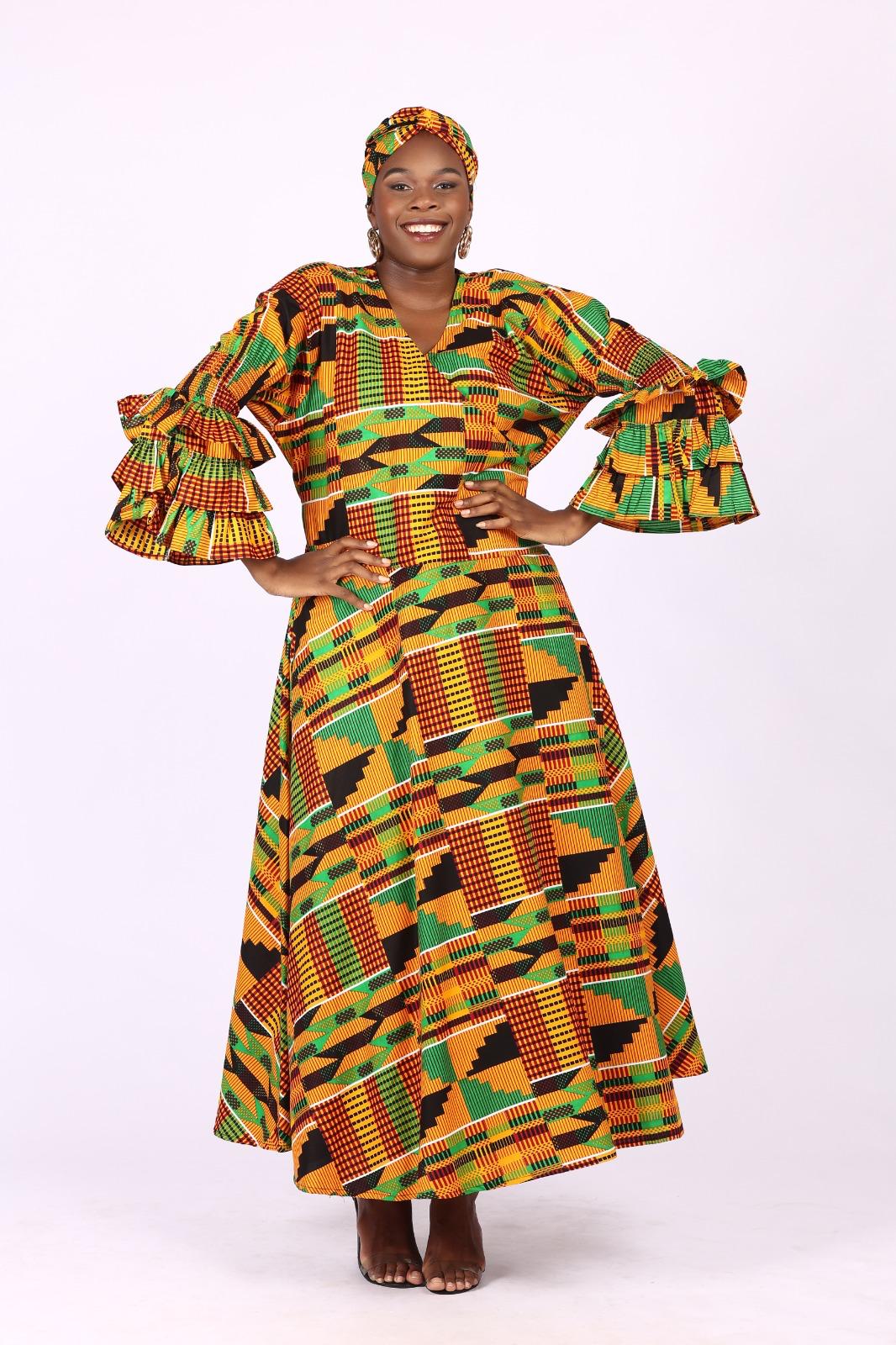 Ruffle Wrap Dress – AKN Fabrics