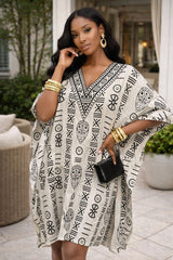 Women’s Satin Kaftan with Handcrafted Neck Work-011