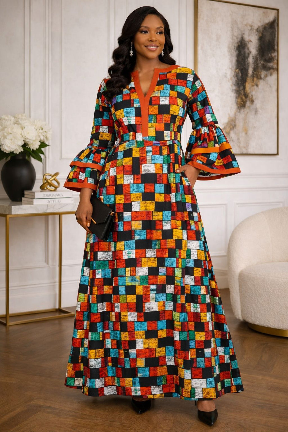 slim fit dress slacks African Dresses | Akia African Print Summer Dress