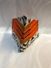 100% cotton african print fabric face mase orange black and white
