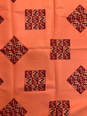 Seersucker african print fabric orange