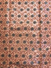 Seersucker african print fabric pink with squares