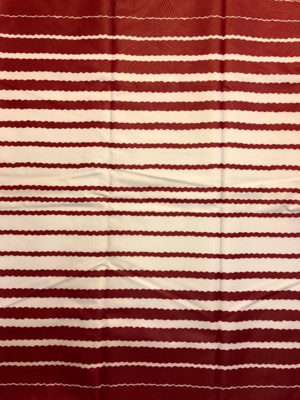 100% Polyester African Print Fabric multi colored pattern with red and white lines