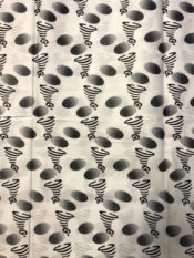 Best selling african print fabric in black and off white swirl design