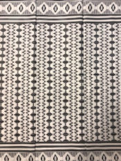 Best selling african print fabric in off white with multi designs in black