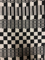 100% Cotton woven kente print fabric in black and white