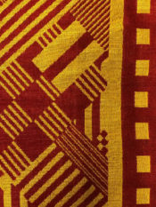 100% Cotton woven kente print fabric in gold and red