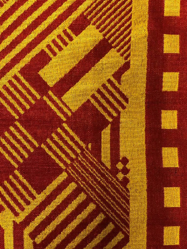 100% Cotton woven kente print fabric in gold and red