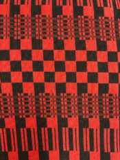 100% Cotton woven kente print fabric in red and black