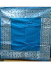 100% Cotton Introica George Nigerian uniform in blue with a pattern border design